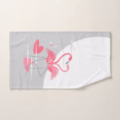 Flamingo Love Grote Maan handdoek verticaal (Handdoek)