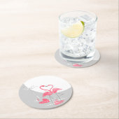 Flamingo Love Grote Maan onderzetter rond (Insitu)