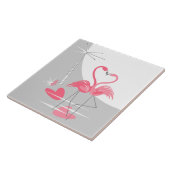 Flamingo Love Grote Maan tegel Tegeltje (Zijkant)