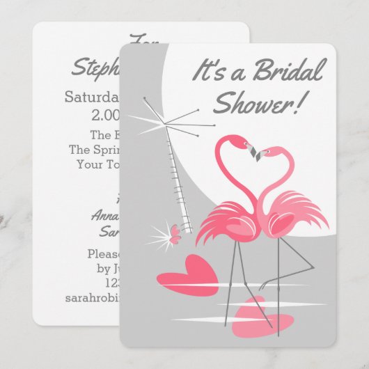 Flamingo Love Grote Maan Vrijgezellenfeest vertica Kaart (Voorkant / Achterkant)