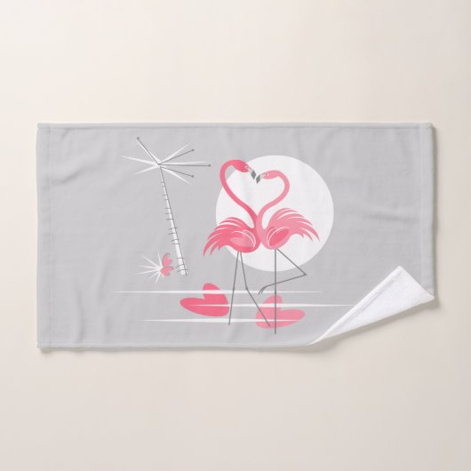 Flamingo Love Handdoeken horizontaal (Handdoek)