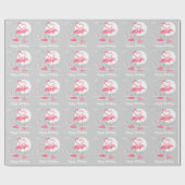 Flamingo Love Happy Birthday wrappaper Cadeaupapier (Vlak)