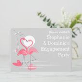 Flamingo Love 'Je bent uitgenodigd' Verloving afge Kaart (Staand voorkant)