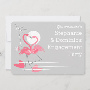 Flamingo Love 'Je bent uitgenodigd' Verloving afge Kaart