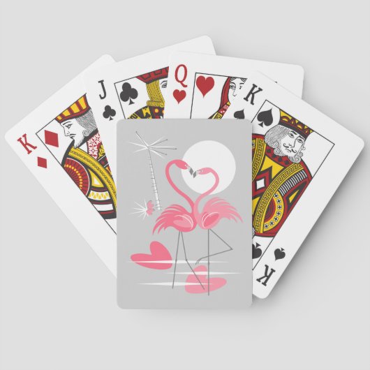 Flamingo Love-kaarten roze Speelkaarten (Achterkant)