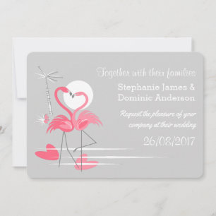 Flamingo Love landscape dubbelzijdige tekst Kaart