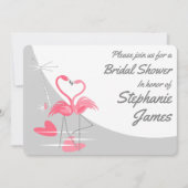 Flamingo Love Large Moon Bridal Shower-uitnodiging Kaart (Voorkant)
