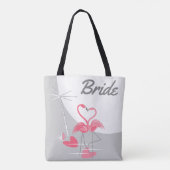 Flamingo Love Large Moon Bride canvas tas (Achterkant)
