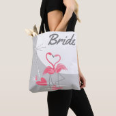 Flamingo Love Large Moon Bride canvas tas (Dichtbij)