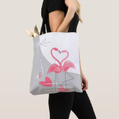 Flamingo Love Large Moon canvas tas (Dichtbij)