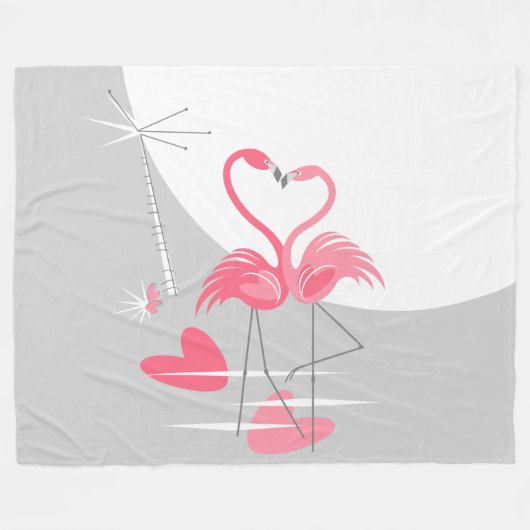 Flamingo Love Large Moon fleece big horizontal (Voorkant (Horizontaal))