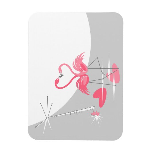 Flamingo Love Large Moon Flexnet Landscape Magneet (Verticaal)