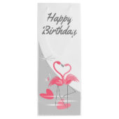 Flamingo Love Large Moon Happy Birthday wine Wijn Cadeautas (Achterkant)
