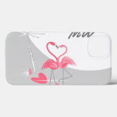 Flamingo Love Large Moon Monogram IPad case (Achterkant (horizontaal))