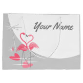 Flamingo Love Large Moon Name gift big bag Cadeautasje (Achterkant)