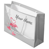 Flamingo Love Large Moon Name gift big bag Cadeautasje (Voorkant Gekanteld)