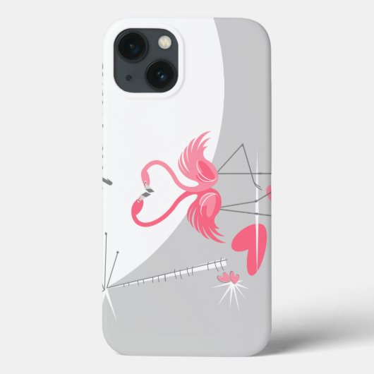 Flamingo Love Large Moon Name iPad case (Achterkant)