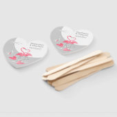 Flamingo Love Large Moon Names Date hand fan hart Handwaaier (Niet-gemonteerd)