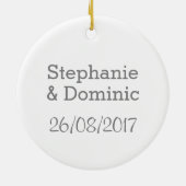 Flamingo Love Large Moon Names Date ornament round (Achterkant)