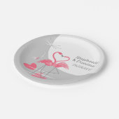 Flamingo Love Large Moon Names Date paper borden Papieren Bordje (Gekanteld)