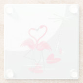 Flamingo Love Large Moon onderzetter glass (Achterkant)