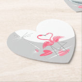 Flamingo Love Large Moon onderzetter hart (Gekanteld)