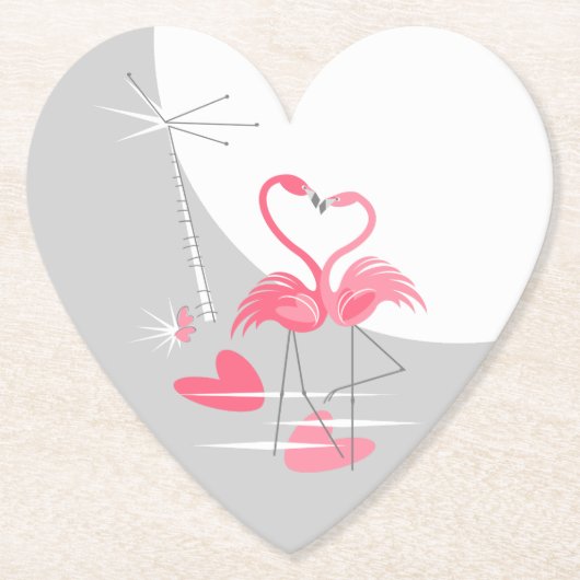 Flamingo Love Large Moon onderzetter hart (Voorkant)