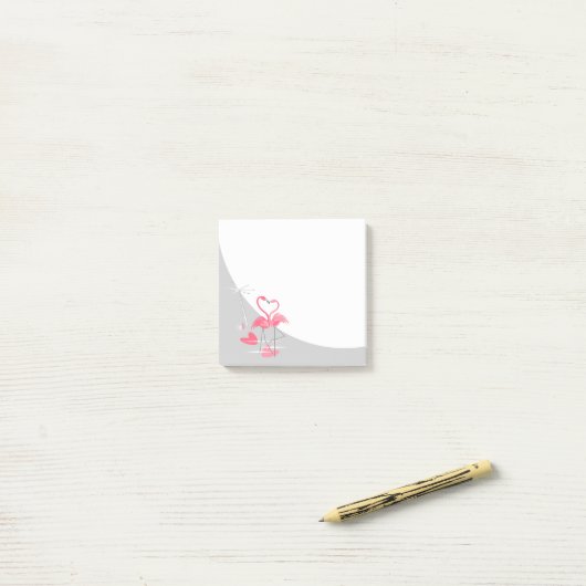 Flamingo Love Large Moon post-it notes square (Op bureau)