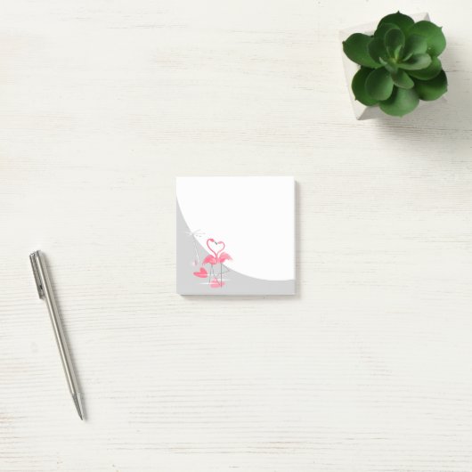 Flamingo Love Large Moon post-it notes square (Kantoor)