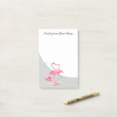 Flamingo Love Large Moon postit notes vertical (Op bureau)