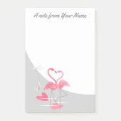 Flamingo Love Large Moon postit notes vertical (Voorkant)