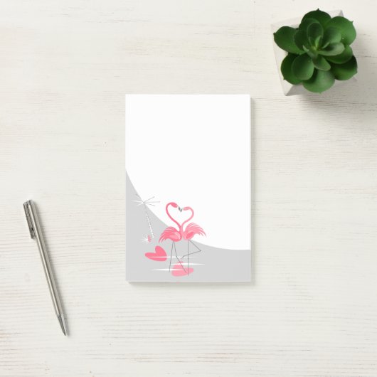 Flamingo Love Large Moon postit notes vertical (Kantoor)