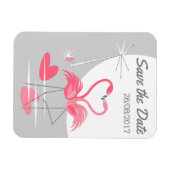 Flamingo Love Large Moon Save the Date date Magneet (Horizontaal)
