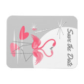 Flamingo Love Large Moon Save the Date Flexible Magneet (Horizontaal)