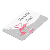 Flamingo Love Large Moon Save the Date Landscape Magneet (Linkerzijde)