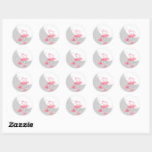 Flamingo Love Large Moon sticker round (Vel)