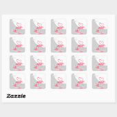 Flamingo Love Large Moon sticker square (Vel)