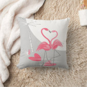 Flamingo Love Large Moon Text backvierkant Kussen (Deken)