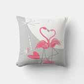 Flamingo Love Large Moon Text backvierkant Kussen (Voorkant)