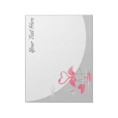 Flamingo Love Large Moon Text notepad horizontaal Notitieblok (Linkerzijde)