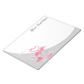 Flamingo Love Large Moon Text notepad horizontaal Notitieblok (Schuin)