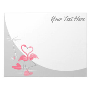 Flamingo Love Large Moon Text notepad horizontaal Notitieblok