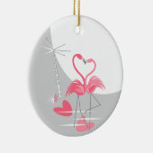 Flamingo Love Large Moon text ornament round (Rechts)