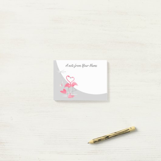 Flamingo Love Large Moon Text post-it notes (Op bureau)