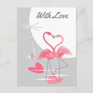 Flamingo Love Large Moon with Love briefkaart