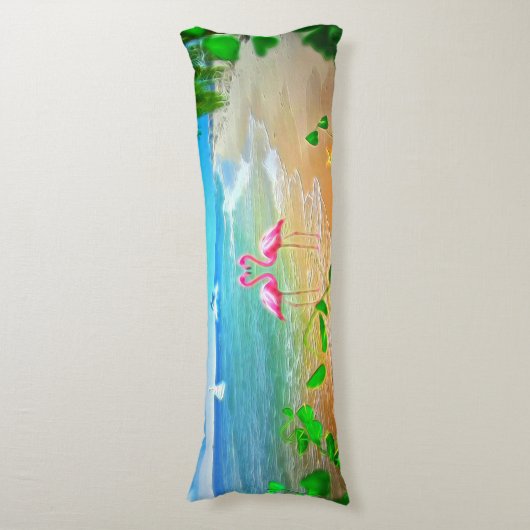 Flamingo Love Lichaamskussen (Voorkant Verticaal)