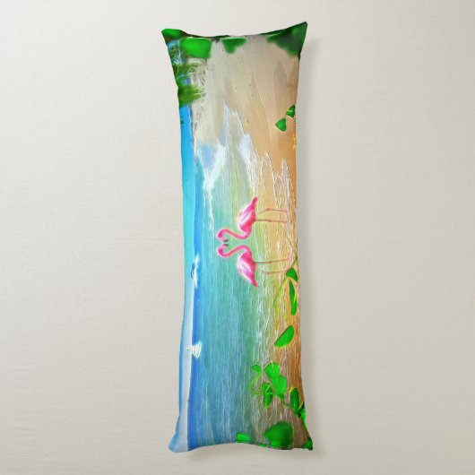 Flamingo Love Lichaamskussen (Achterkant (Verticaal))