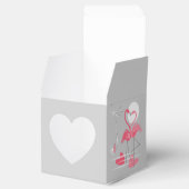 Flamingo Love-liefdesbox hart Bedankdoosjes (Geopend)