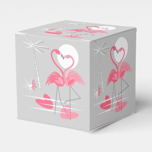 Flamingo Love-liefdesbox klassiek Bedankdoosjes (Voorkant Zijde)