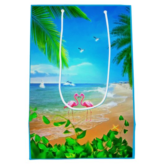 Flamingo Love Medium Cadeauzakje (Achterkant)